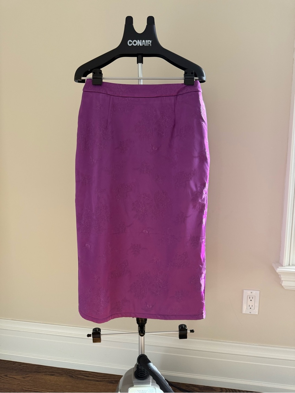 New Midi Purple Jacquard Pencil Skirt